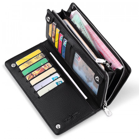 Men & Women Artificial Leather Receipt Holder Fashion Cash Holder Wallet