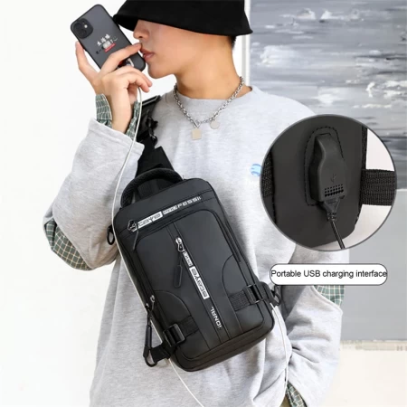 Men's Multifunctional Backpack Waterproof Crossbody Bag