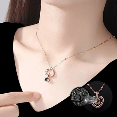 Romantic Memory Heart Projection 100 Language I Love You Necklace