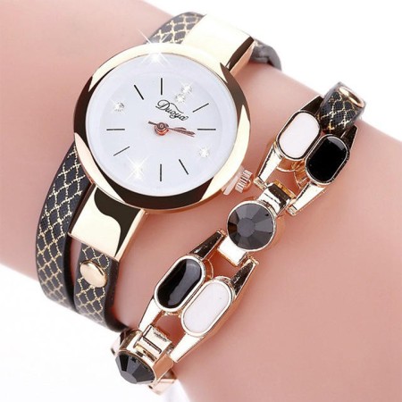 Fashionable Women Bracelet Watch DUOYA-Black