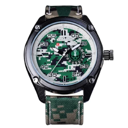 Curren Military Luminous Pointer Watch (Green 4.5cm Dial) - 0055