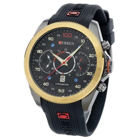 Curren Silicone Band Chronograph Stylish Watch ( Dial 4.7cm) - 0060