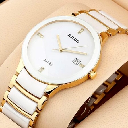 Rado Jublie White & Gold Ceramic Watch Wristwatch for men waterproof